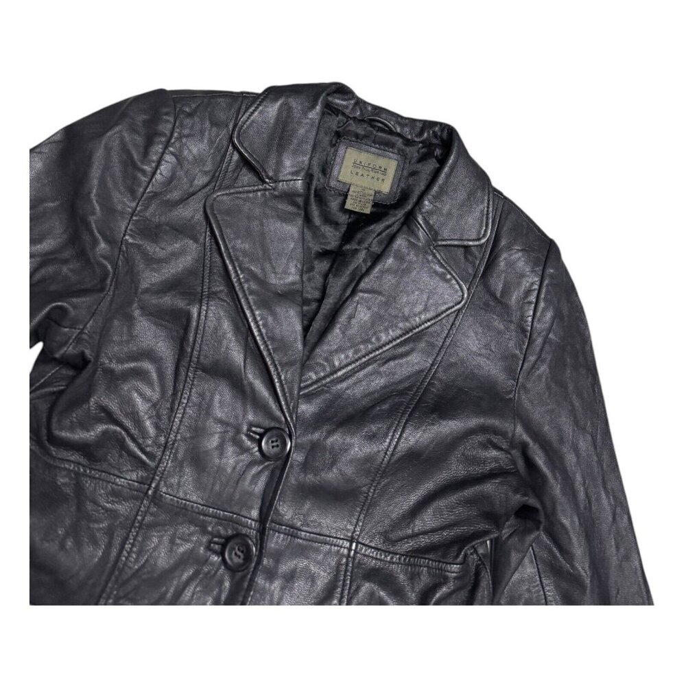 VINTAGE LEATHER John Paul Richard 90s Retro Casual Designer Jacket Womens 10 - Picture 4 of 5